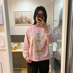 Pink sailor moon crew neck sweatshirt - size L